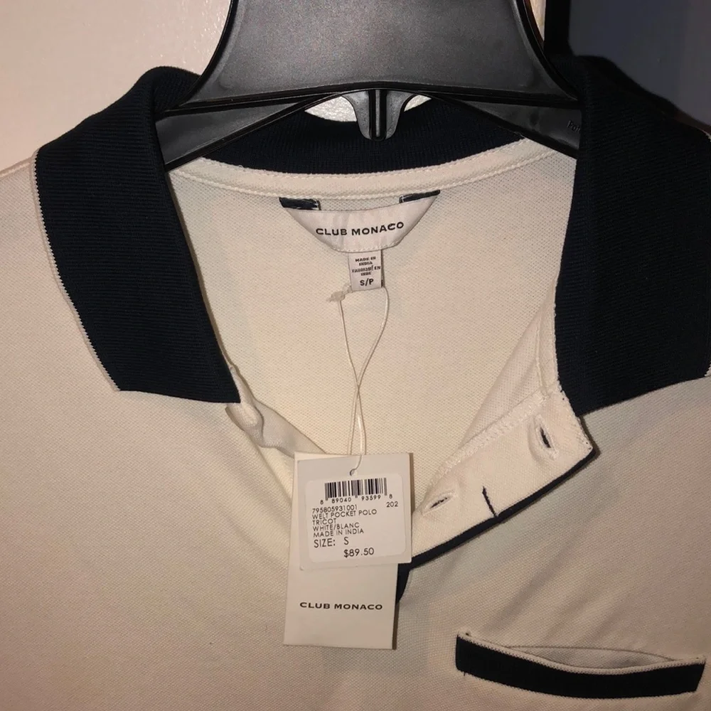 Club Monaco Polo shirt , white/blanc , size S - Picture 1 of 4